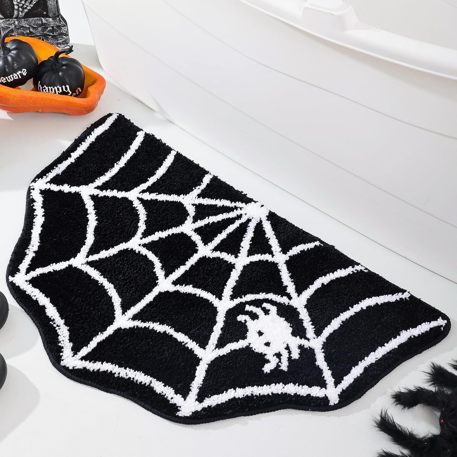 Halloween Bat-Shaped Soft Absorbent Rug