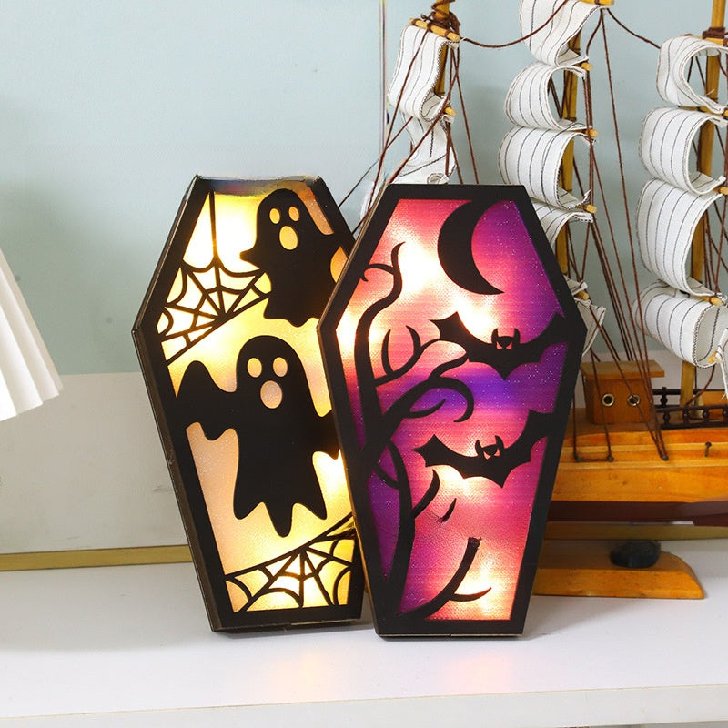 Halloween Decoration DIY Creative Bat Ghost Ornaments Decorative Lights