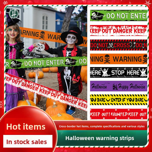 Halloween decoration isolation WARNING tape WARNING