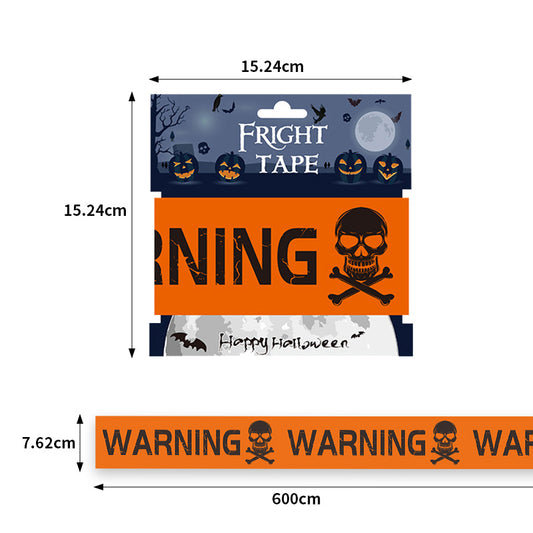 Halloween decoration isolation WARNING tape WARNING