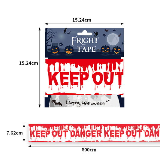 Halloween decoration isolation WARNING tape WARNING