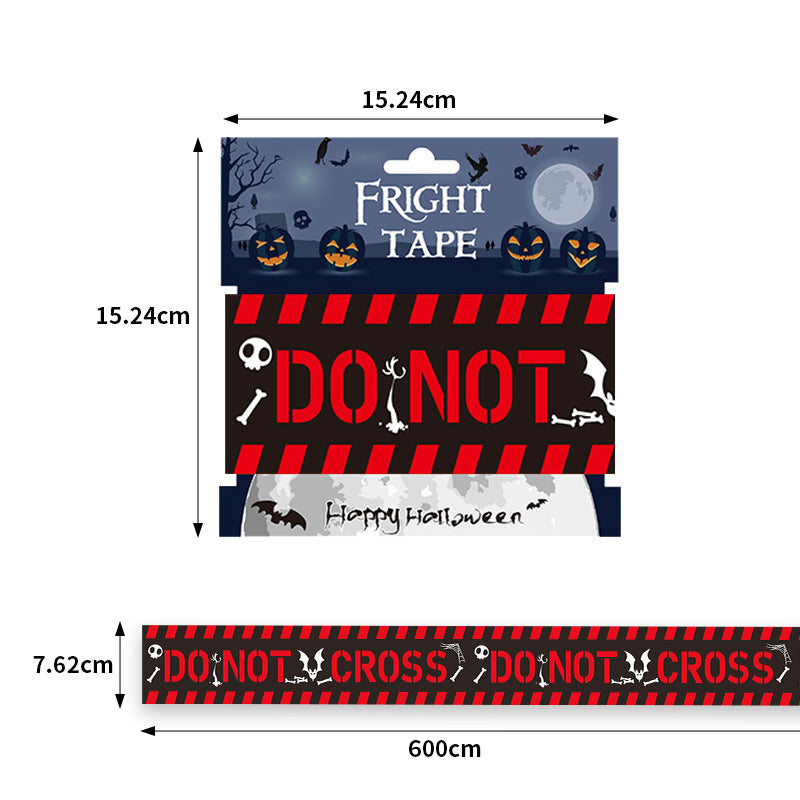 Halloween decoration isolation WARNING tape WARNING