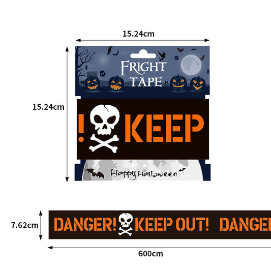 Halloween decoration isolation WARNING tape WARNING