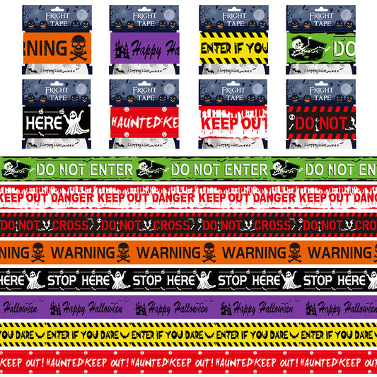 Halloween decoration isolation WARNING tape WARNING