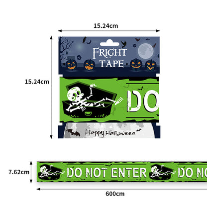 Halloween decoration isolation WARNING tape WARNING