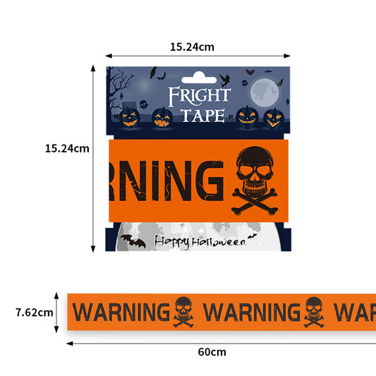 Halloween decoration isolation WARNING tape WARNING