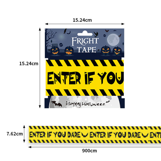 Halloween decoration isolation WARNING tape WARNING