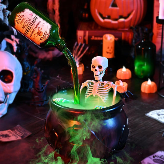 Halloween Flame Witch Bucket Indoor Decoration