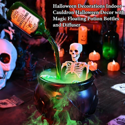 Halloween Flame Witch Bucket Indoor Decoration