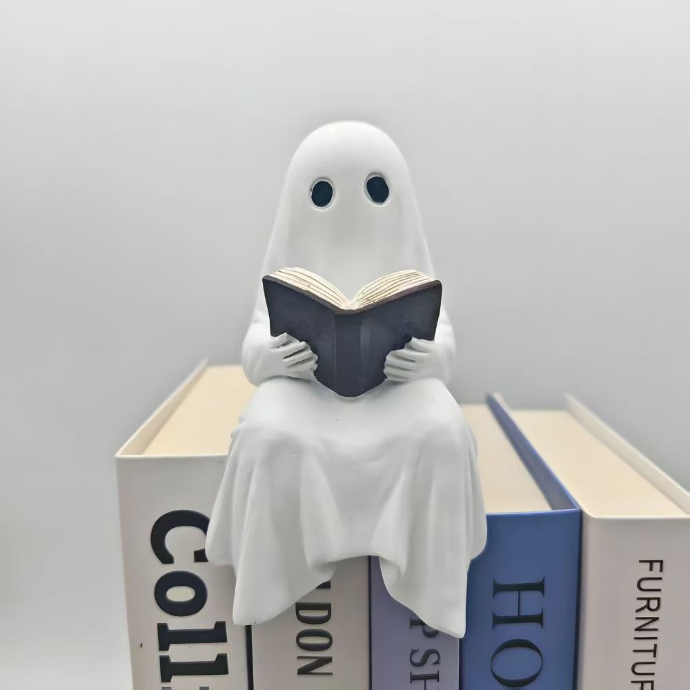 Halloween Ghost Reading Statue