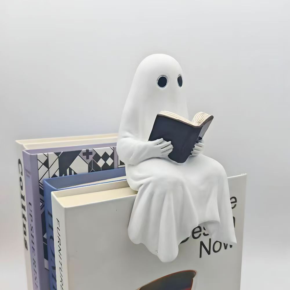 Halloween Ghost Reading Statue