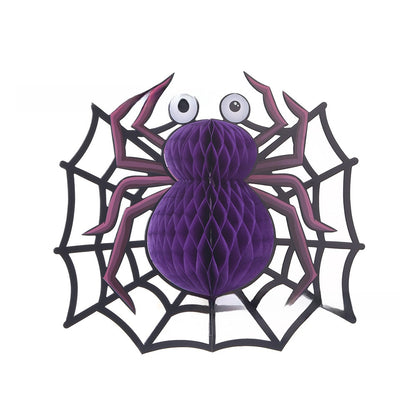 Halloween Honeycomb Ball Pendant Witch Spider