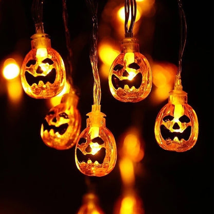 Halloween LED String Lights with Pumpkin Skull Ghost Designs