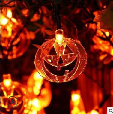 Halloween LED String Lights with Pumpkin Skull Ghost Designs