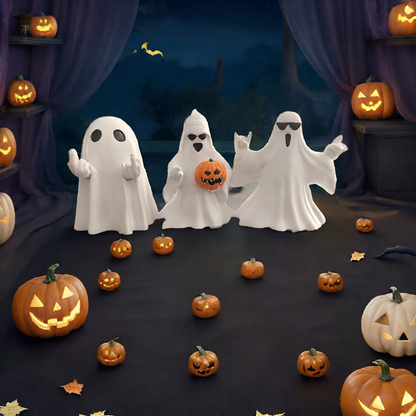 Halloween Little Finger Cute Ghost Eyes Style Middle Finger