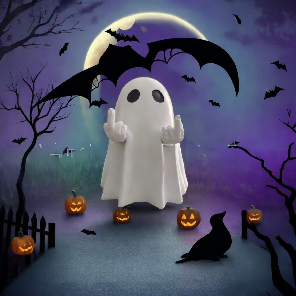 Halloween Little Finger Cute Ghost Eyes Style Middle Finger
