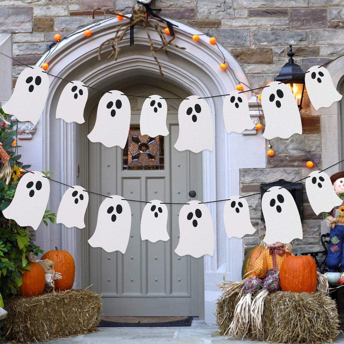 Halloween new ghost pull flag party decoration