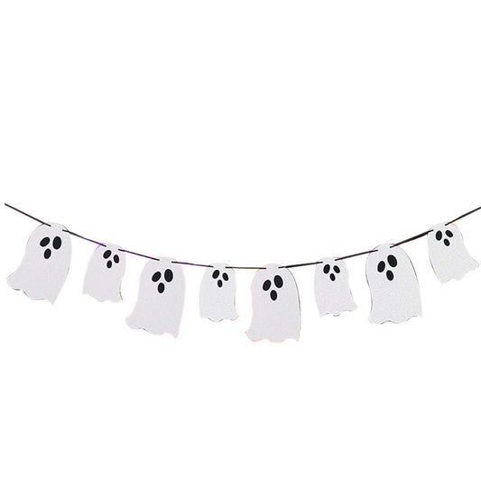 Halloween new ghost pull flag party decoration
