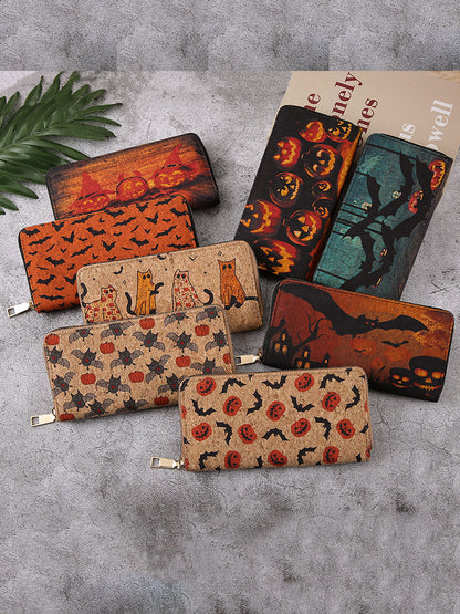 Halloween Pattern Long Wallet with Zipper