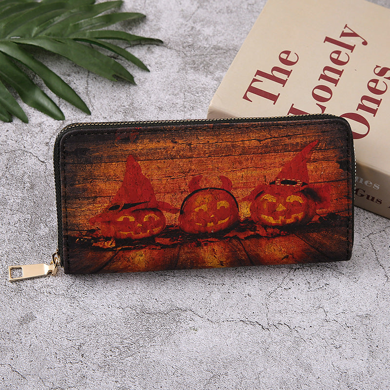 Halloween Pattern Zipper Wallet