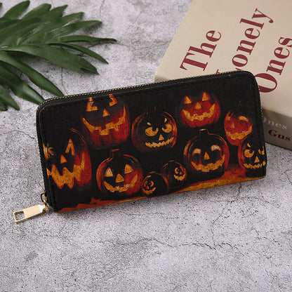 Halloween Pattern Zipper Wallet