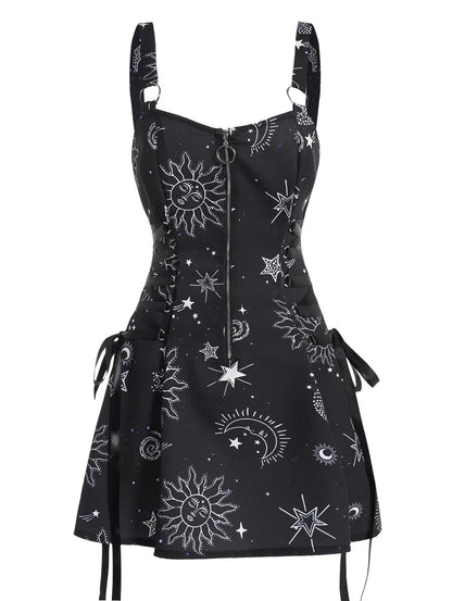 Halloween Print Backless Mini Dress