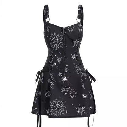 Halloween Print Backless Mini Dress
