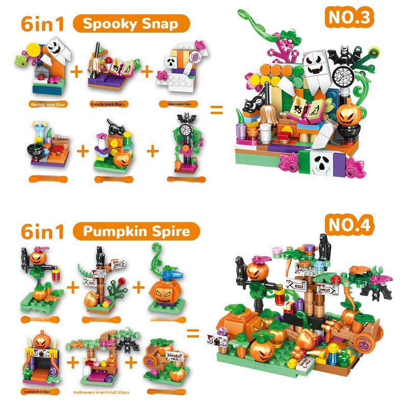 Halloween Pumpkin Haunted House DIY Building Blocks