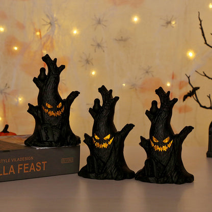 Halloween Pumpkin Light Ghost Tree Sump Decoration Ghost Face