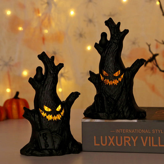 Halloween Pumpkin Light Ghost Tree Sump Decoration Ghost Face