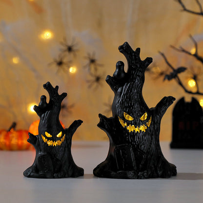 Halloween Pumpkin Light Ghost Tree Sump Decoration Ghost Face