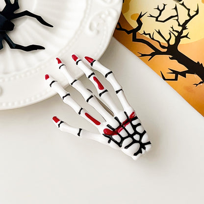 Halloween skull Harajuku hand bone hairpin