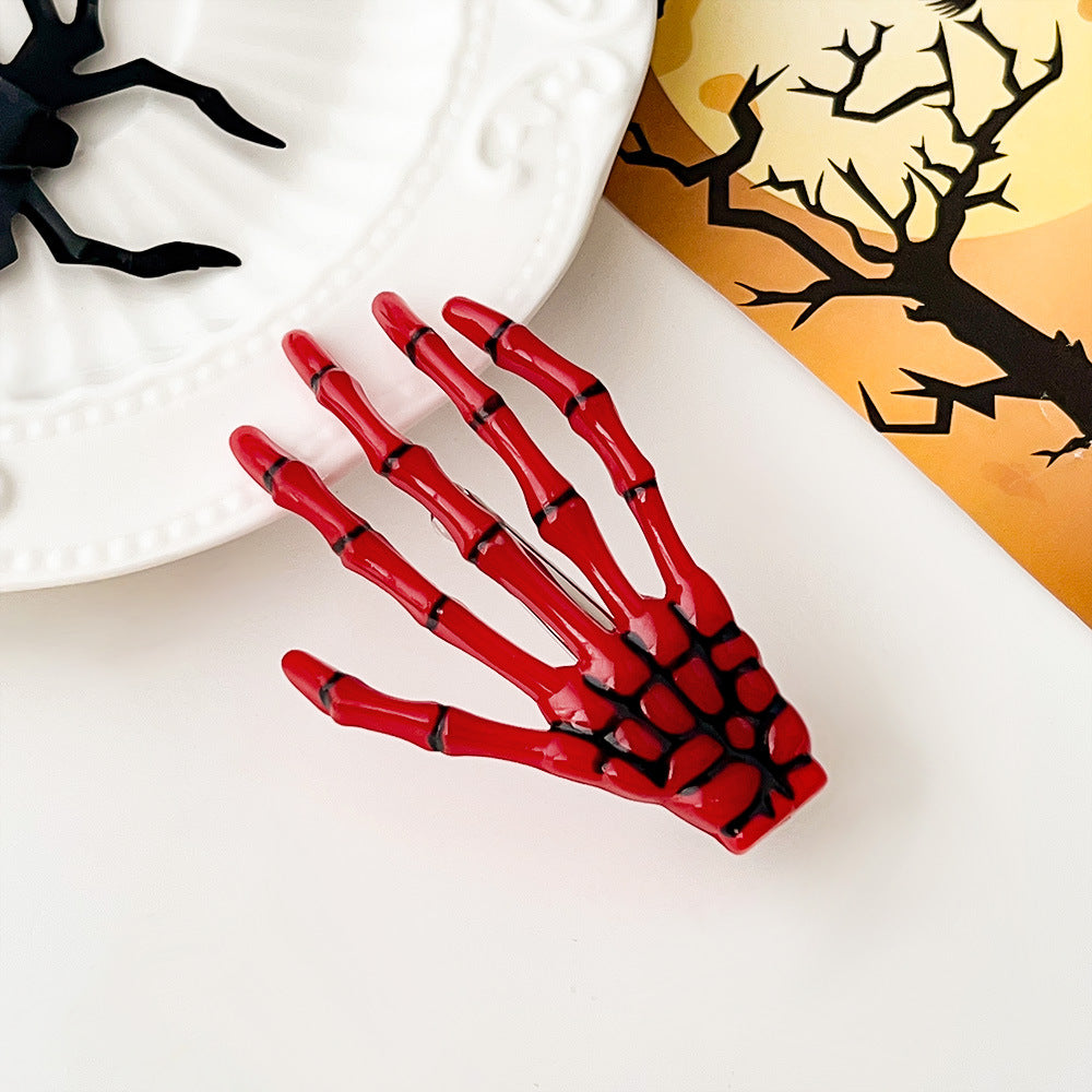 Halloween skull Harajuku hand bone hairpin