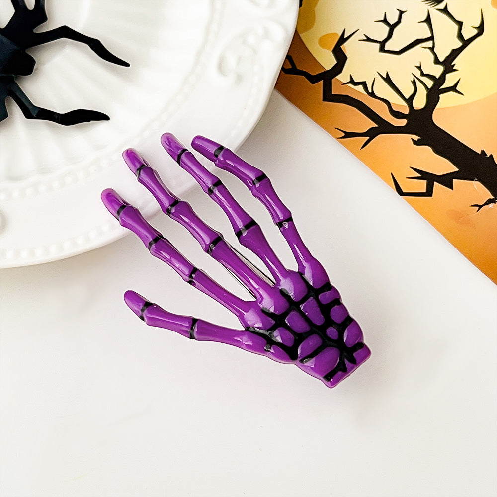 Halloween skull Harajuku hand bone hairpin