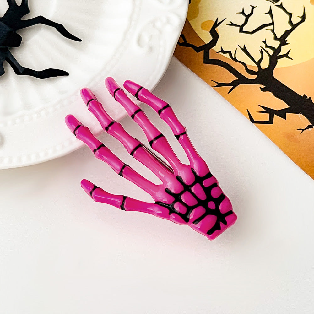 Halloween skull Harajuku hand bone hairpin
