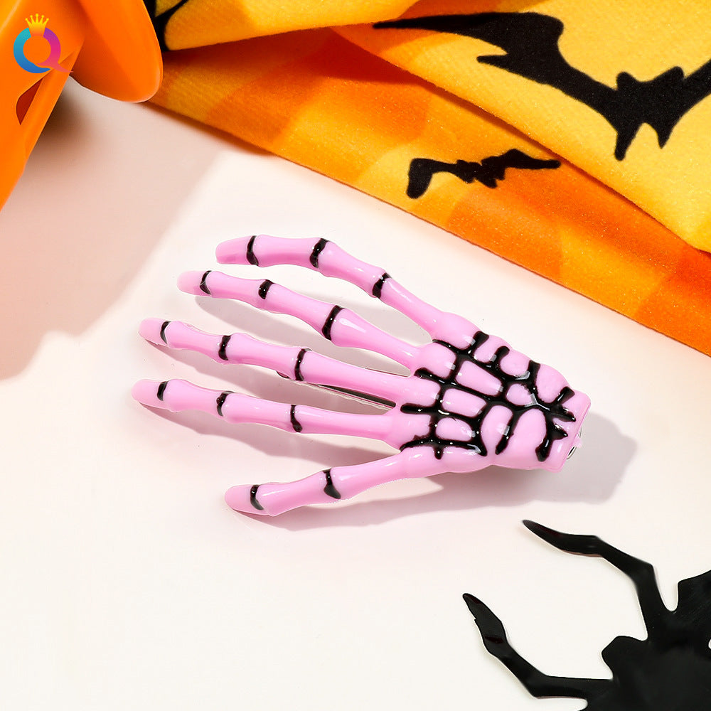 Halloween skull Harajuku hand bone hairpin
