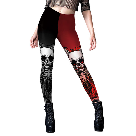 Halloween Skull Print Yoga Pants