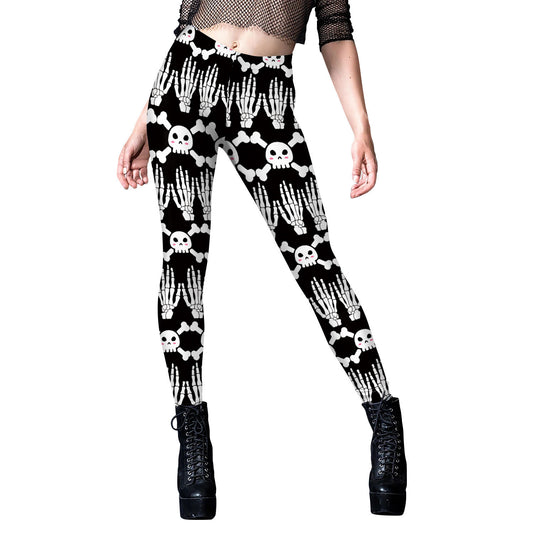 Halloween Skull Print Yoga Pants