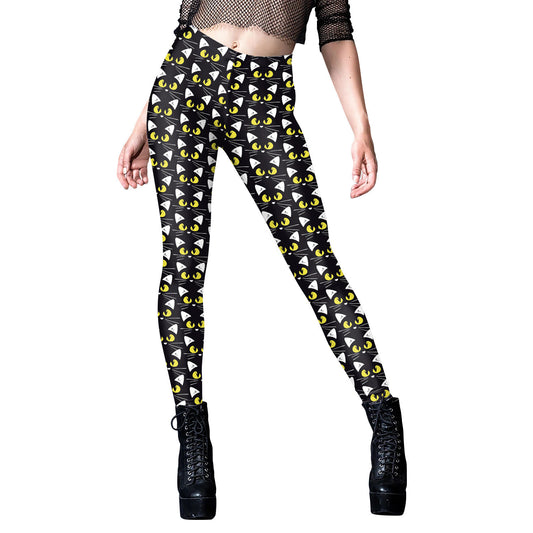Halloween Skull Print Yoga Pants