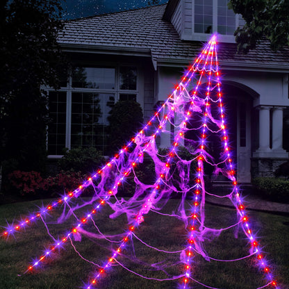 Halloween spider web luminous triangulated web