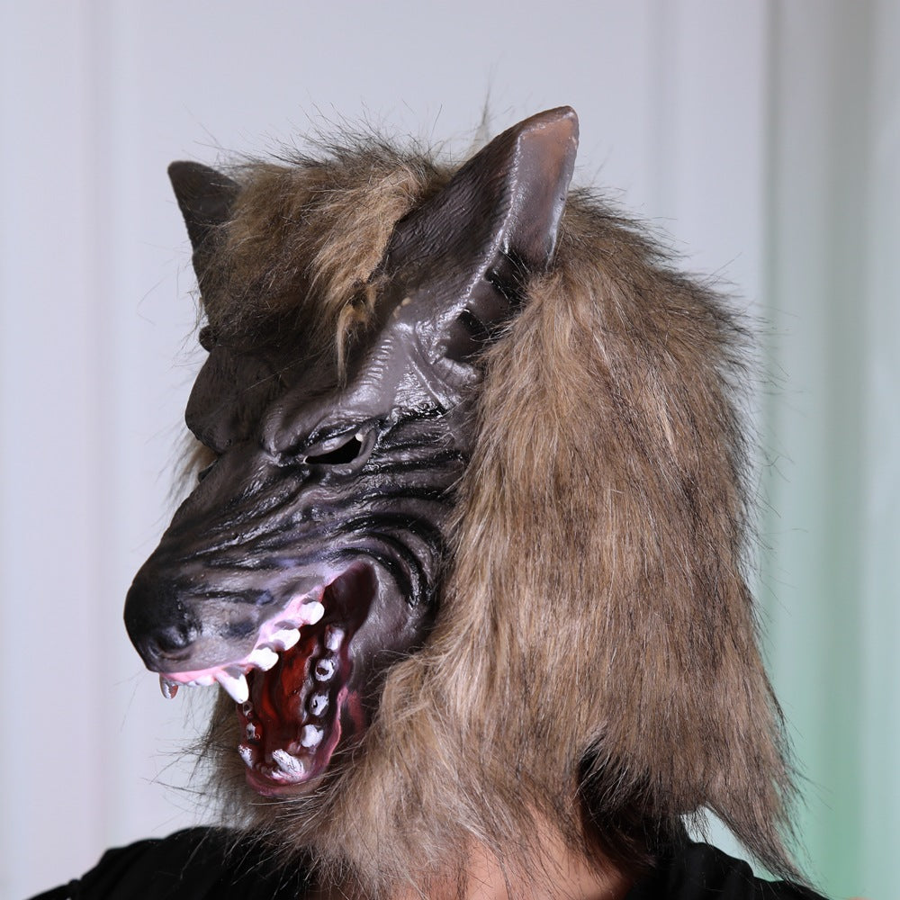 Halloween Wolf Head Mask, Realistic Costume Prop for Adults & Kids
