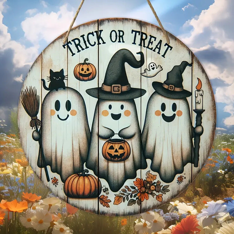 Halloween wooden signboardon