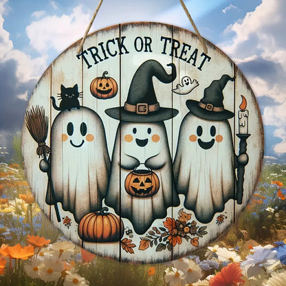 Halloween wooden signboardon