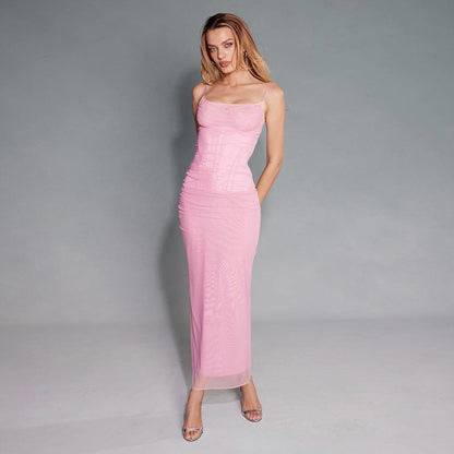 Halter low-cut dress