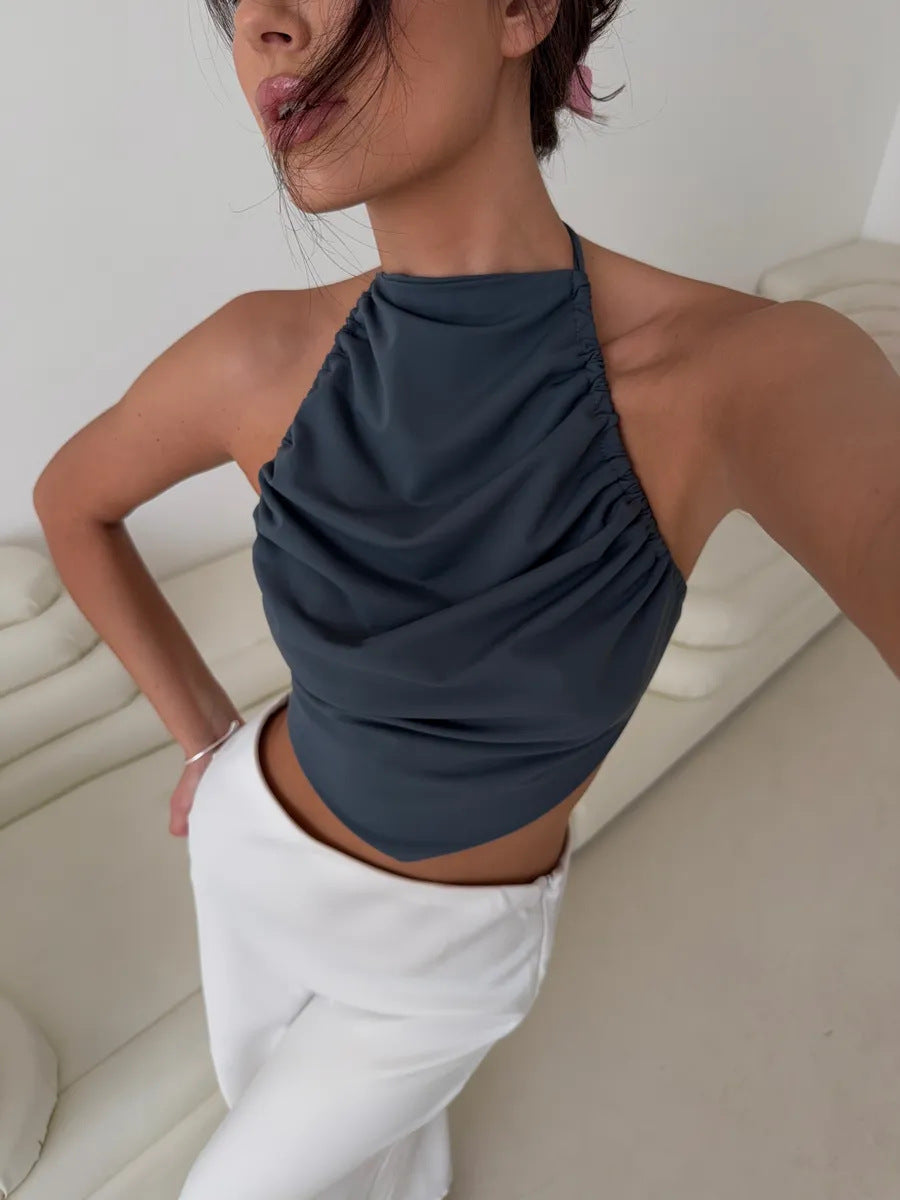 Halter Neck Backless Bodycon Top