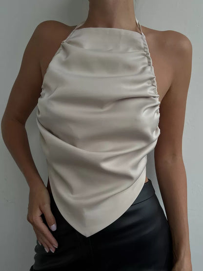 Halter Neck Backless Bodycon Top