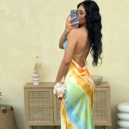 Halter Neck Backless Long Dress