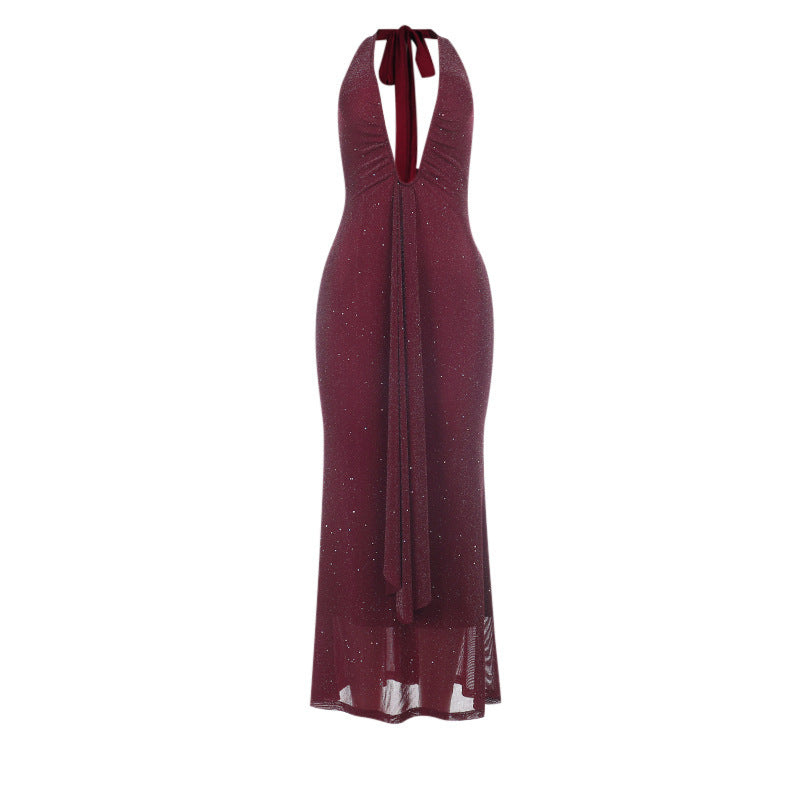 Halter Neck Backless Long Dress