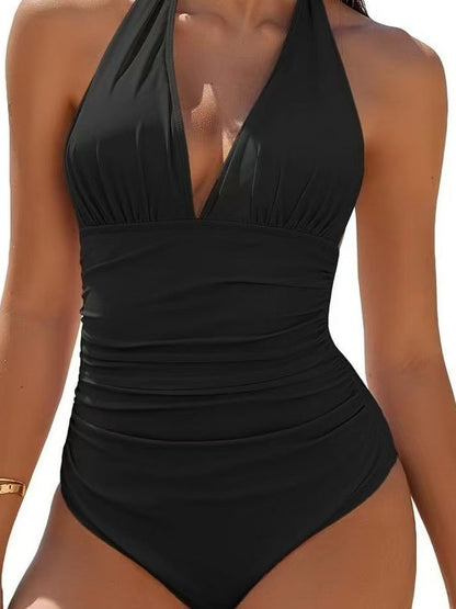Halter Neck Backless One-Piece Swimsuit