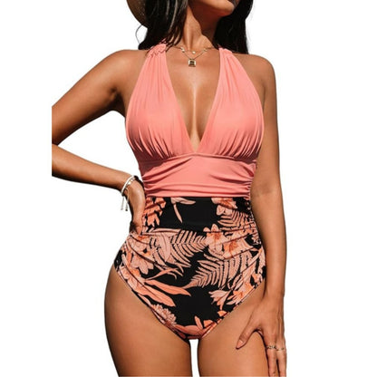 Halter Neck Backless One-Piece Swimsuit